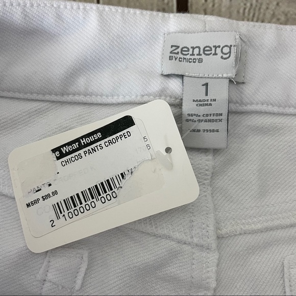 Chico’s Zenergy White Cotton Cropped Pants Size 8 - Picture 8 of 10